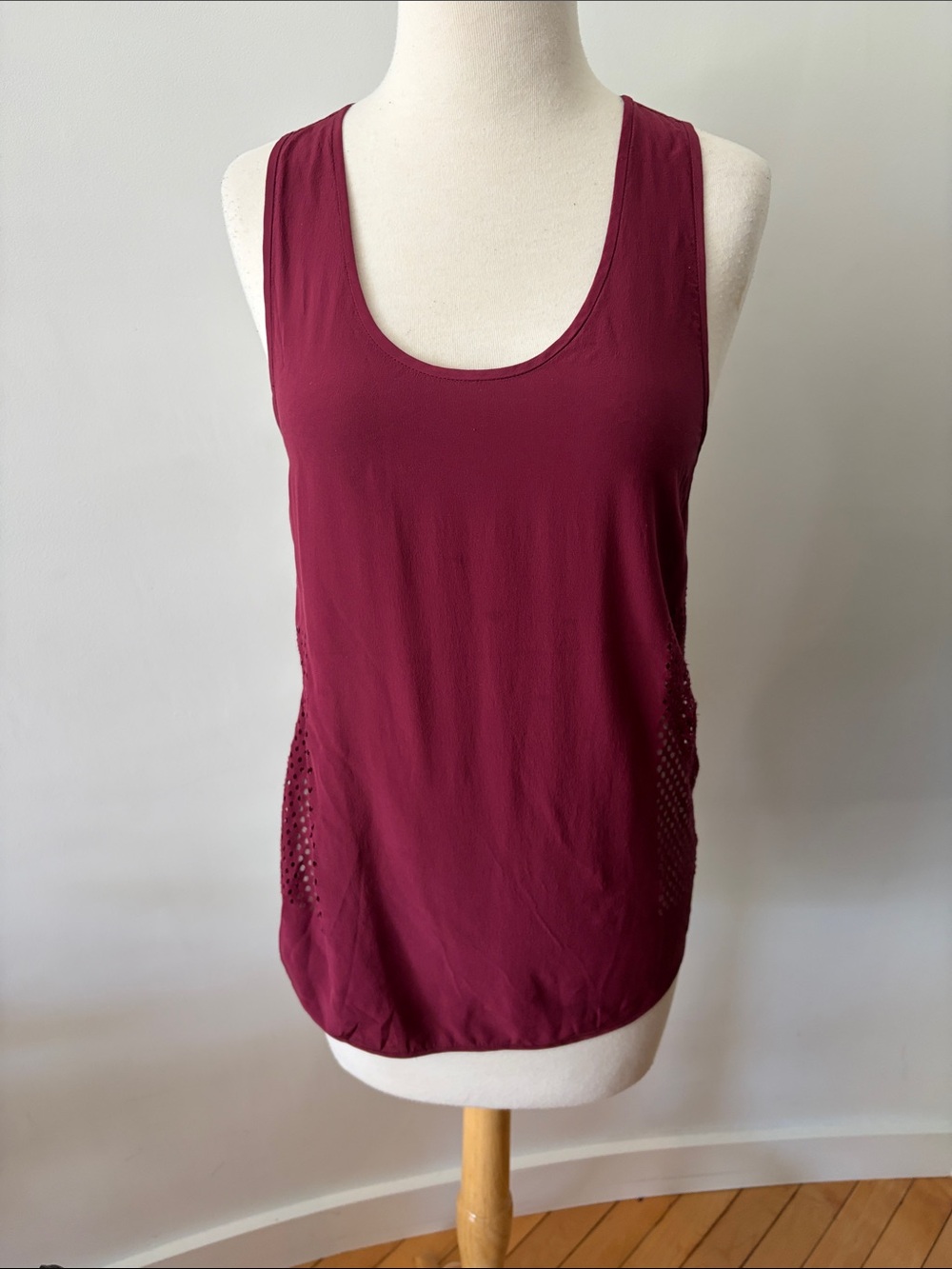 Alexander Wang killer Women's Scoop Neck Mesh Tank Top - Burgundy Size 0